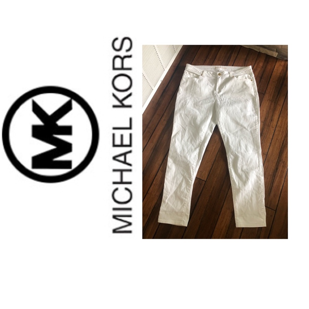 Like New!!! Michael Kors straight white jeans